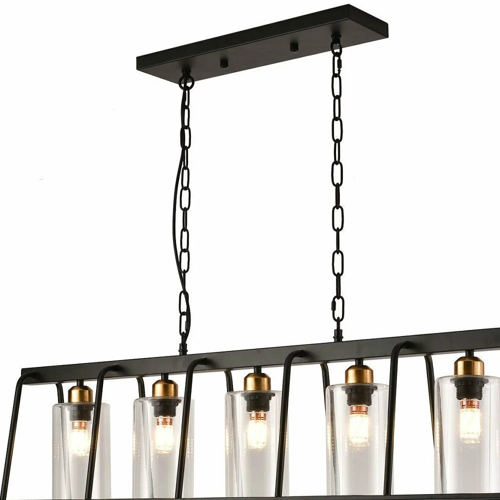 Black Modern Farmhouse Five Light Ceiling Lamp