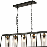 Black Modern Farmhouse Five Light Ceiling Lamp