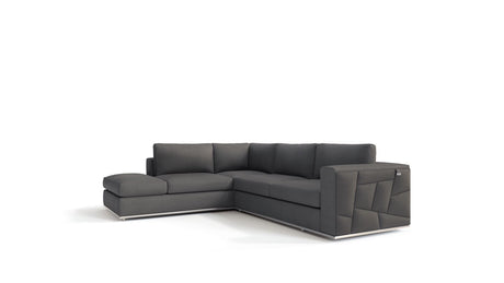 Italian Leather Reclining L Shaped 2-Piece Corner Sectional