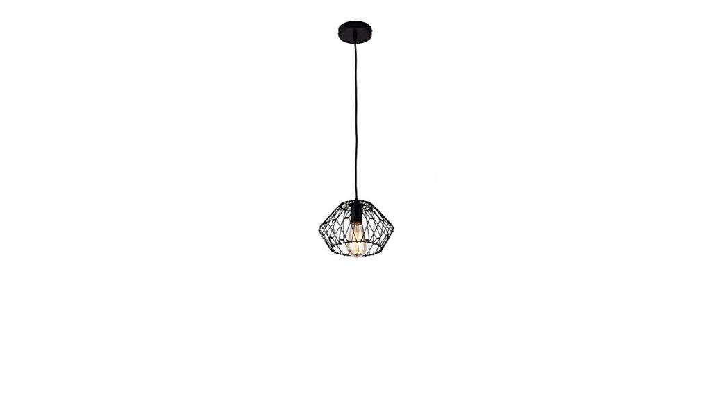 Black Metal Cage Modern Hanging Pendant Light