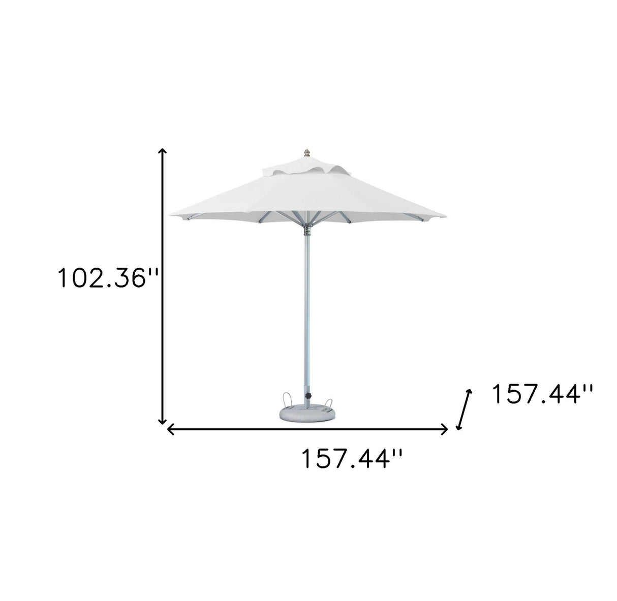 13' White Polyester Round Market Patio Umbrella