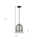 10" Gray Smoked Glass  Bell Shape Ceiling Light