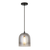 10" Gray Smoked Glass  Bell Shape Ceiling Light