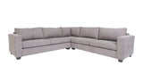 Gray Polyester Blend L Shaped Three Piece Sectional