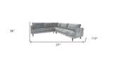 Silver Velvet L Shaped Three Piece Sectional