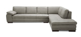 625 Italian Leather Sectional Grey in Right Hand Facing