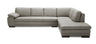 625 Italian Leather Sectional Grey in Right Hand Facing