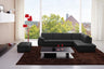 625 Italian Leather Sectional Black in Right Hand Facing