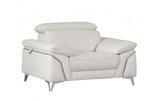 DivanItalia 727 Top Grain Italian Leather Chair in White