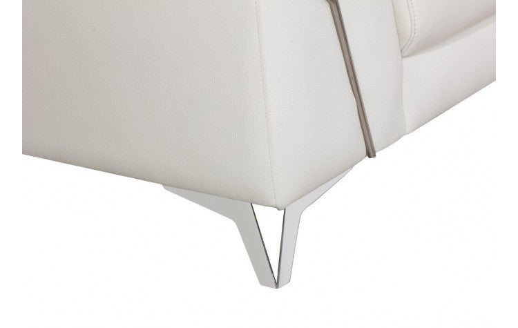 DivanItalia 727 Top Grain Italian Leather Chair in White