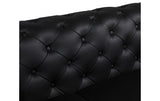 Modern Genuine Italian Leather Upholstered Sofa and Two Chairs  in Black