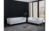 DivanItalia 2-Piece Genuine Italian Leather Sofa & Loveseat  in White