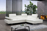 A761 Italian Leather Sectional White In Right Hand Facing