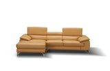 A973B Premium Italian Leather Sectional Left Facing Chaise in Freesia