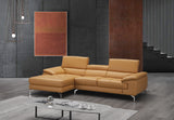 A973B Premium Italian Leather Sectional Left Facing Chaise in Freesia