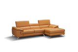 A973B Premium Italian Leather Sectional Right Facing Chaise in Freesia