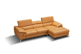 A973B Premium Italian Leather Sectional Right Facing Chaise in Freesia