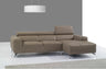 A978B Italian Leather Sectional Right Facing Chaise in Burlywood