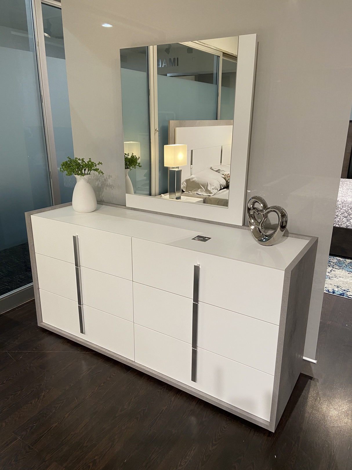 Ada Premium Dresser in Cemento/Bianco Opac