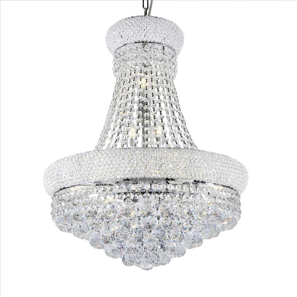 Crystal Ceiling Lamp with Chandelier Design Body, Clear