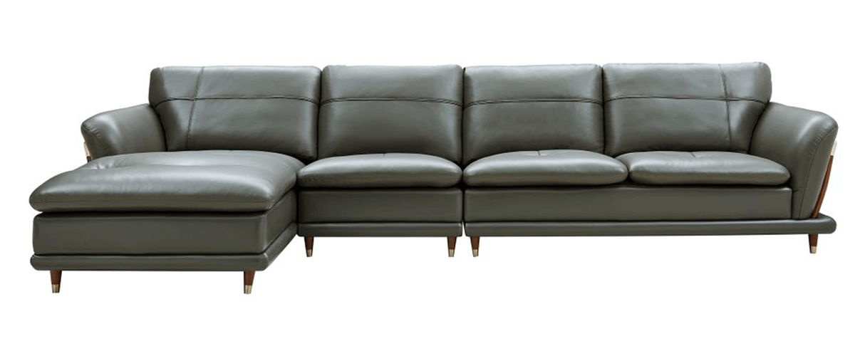 9180 Modern  Leather Sectional Left Chaise