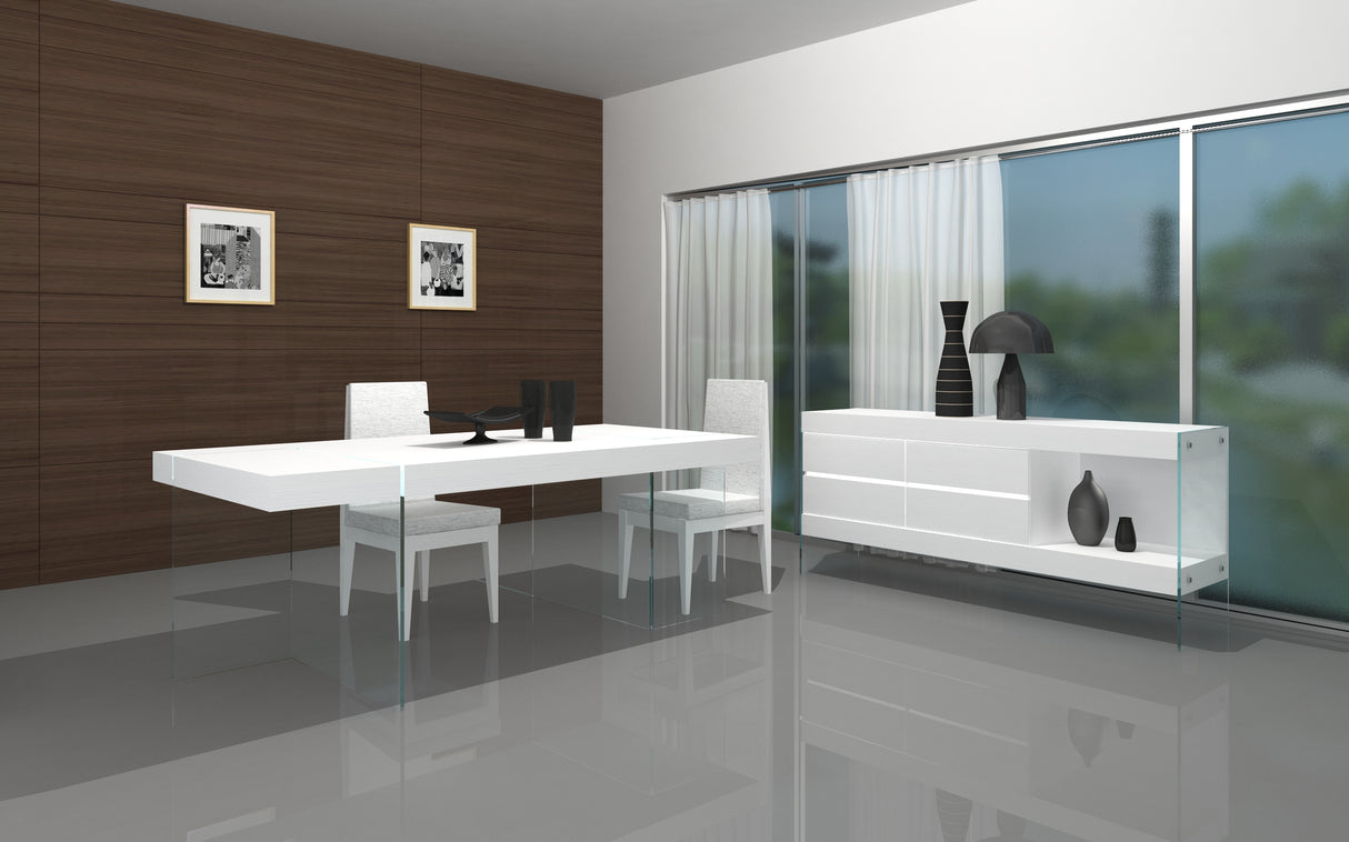 Cloud Modern Dining in White High Gloss