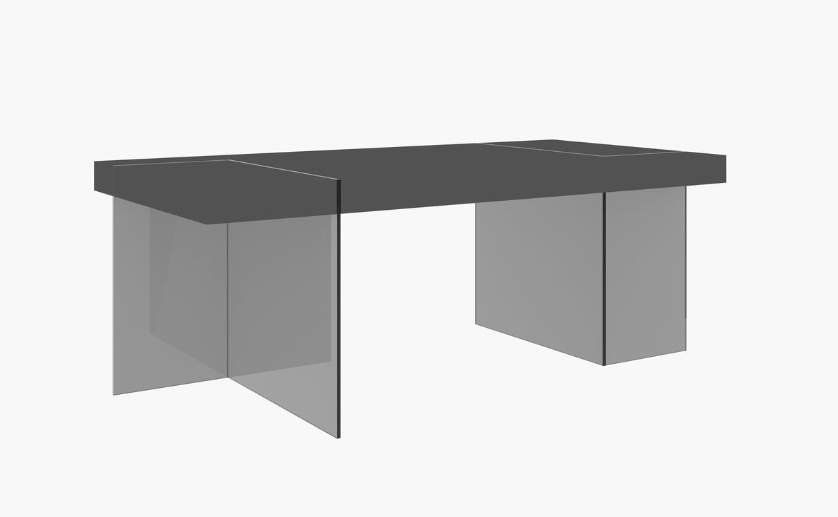 Cloud Modern Dining Table in Grey High Gloss