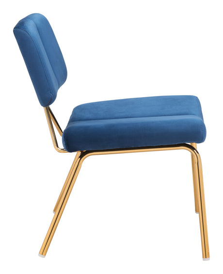 Nicole Accent Chair (Set of 2) Blue & Gold