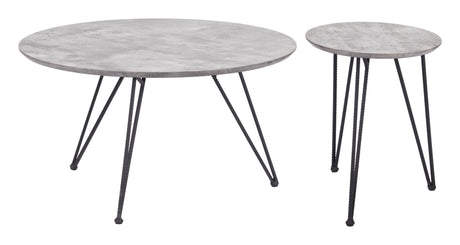 Kerris Coffee Table Set (2-Piece) Gray & Black