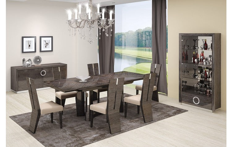 Modern Lacquer Dining Table High Gloss  Dark Grey