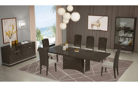 Modern Lacquer Dining Table in High Gloss in Dark Grey