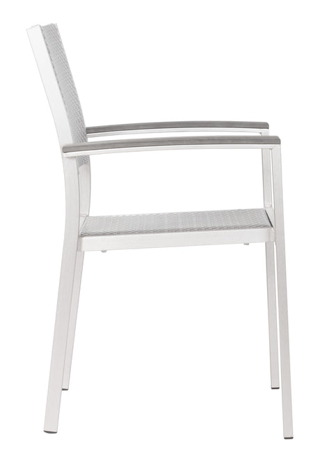 Metropolitan Dining Arm Chair (Set of 2) Gray & Silver