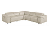 DivanItalia 9762 5-Piece  3-Power Reclining Italian Leather Sectional in BEIGE