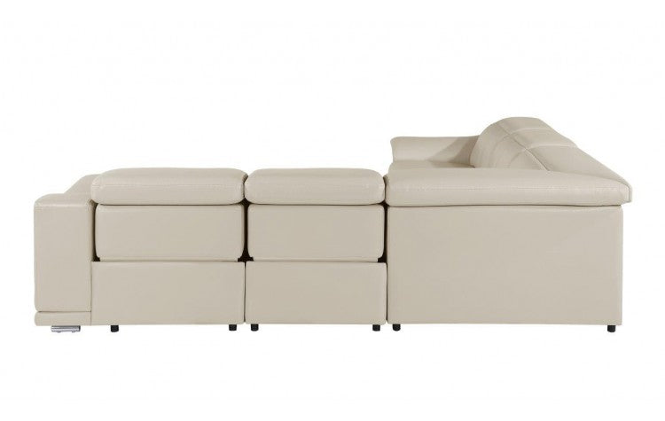 DivanItalia 9762 5-Piece  3-Power Reclining Italian Leather Sectional in BEIGE