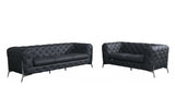 2-Piece Genuine Italian Leather Sofa & Loveseat  in Gray