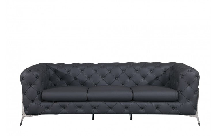 2-Piece Genuine Italian Leather Sofa & Loveseat  in Gray
