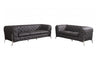 DivanItalia 2-Piece Genuine Italian Leather Sofa & Loveseat in Brown