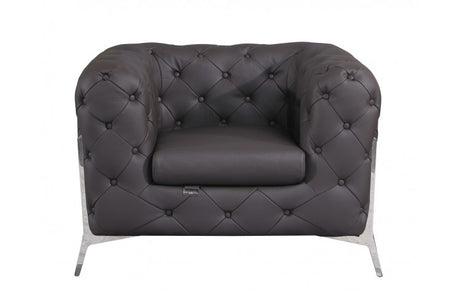 DivanItalia 970 Modern Genuine Italian Leather Upholstered Chair