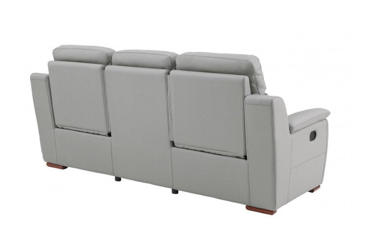 9408 Modern Leather Reclining Sofa  in Beige