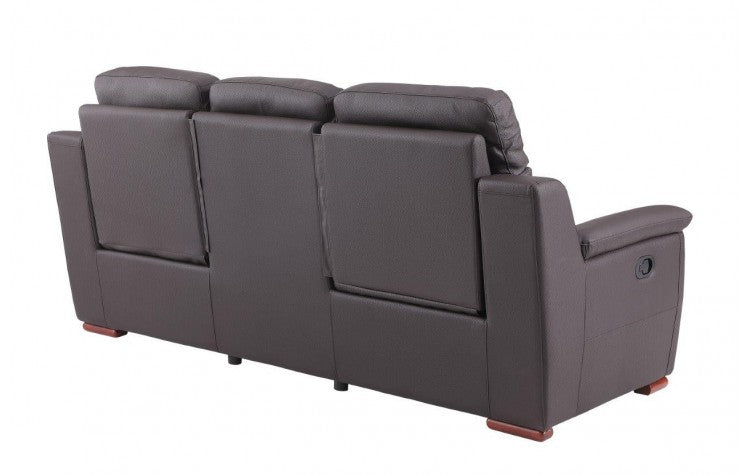 9408 Modern Leather Reclining Sofa  in Beige