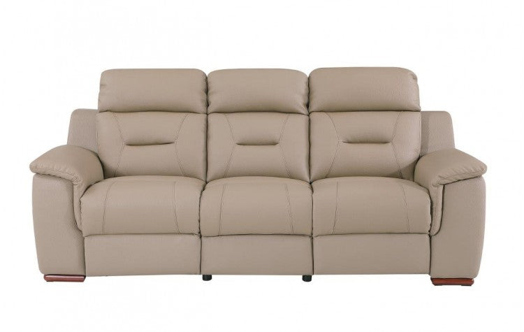 9408 Modern Leather Reclining Sofa  in Beige