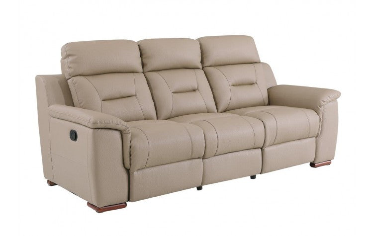 9408 Modern Leather Reclining Sofa  in Beige