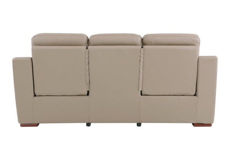 9408 Modern Leather Reclining Sofa  in Beige