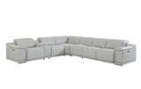 DivanItalia 9762 7-Piece 1 Console 4-Power Reclining Italian Leather Sectional