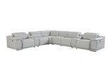 DivanItalia 9762 8-Piece 2 Console 3-Power Reclining Italian Leather Sectional