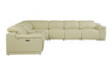 DivanItalia 9762 7-Piece 1 Console 4-Power Reclining Italian Leather Sectional