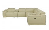 DivanItalia 9762 8-Piece 2 Console 3-Power Reclining Italian Leather Sectional