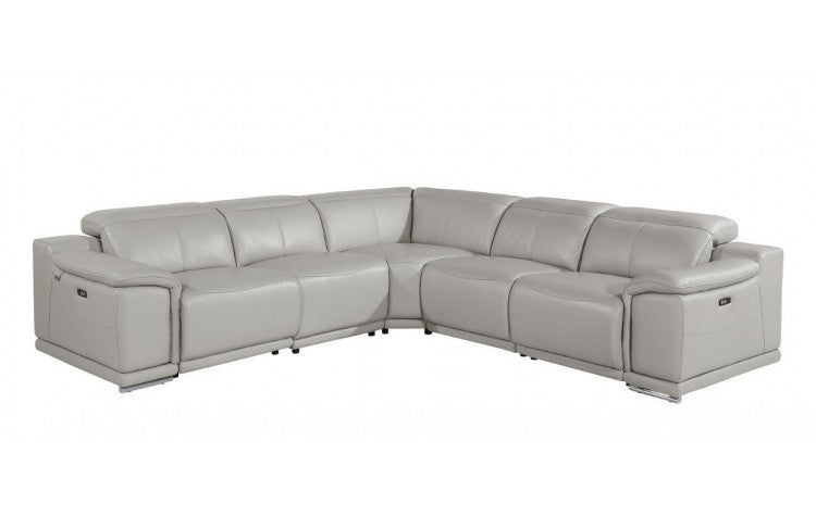 DivanItalia 9762 6-Piece 3-Power Reclining Sectional w/ 1-Console