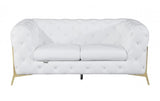 DivanItalia 2-Piece Genuine Italian Leather Sofa & Loveseat  in White