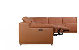 DivanItalia 9762 8-Piece 2 Console 3-Power Reclining Italian Leather Sectional